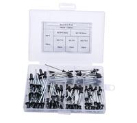 120 Pezzi Rivetti A Flangia Grande In Alluminio Nero, Rivetto Cieco A Testa