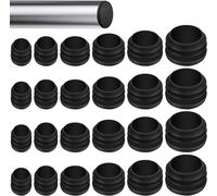 120 Pezzi Rotondi Tappo Lamelle, 12Mm/16Mm/20Mm/22Mm/25Mm/30Mm Nero Tappi per Tu