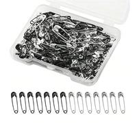 120 pezzi/Scatola Mini Spille di in Acciaio Inossidabile Bianche e Nere, Adatte per Abbigliamento e Accessori Fai-da-Te, Decorazione di Abiti, Camicie, Giacche, Gioielli, Costumi di Natale e Ognissant