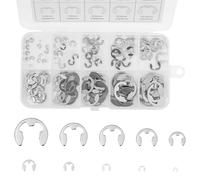 120 Pezzi Set di Anelli Elastici di Sicurezza in Acciaio Inox, 10 diverse misure,Scatto Esterna E-clip Anello Seeger di Sicurezza,con scatola di plastica, per Officina Tuttofare