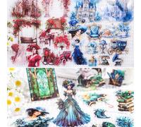 120 Pezzi Stickers Vintage Adesivi Scrapbooking Kit,Ragazza Del Castello Scrapbooking Accessori per Adesivi per Agenda ， Album Fotografici,Diy Artigianato(Alice In The Garden 2)