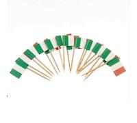 120 Pezzi Stuzzicadenti da Cocktail con Bandiera dell’Italia - 6,5 cm (2,5 in) Stuzzicadenti in bambù con mini bandiere - Stecchini decorativi per antipasti e bevande - di Mobi Lock