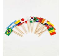 120 Pezzi Stuzzicadenti da Cocktail con Bandiere del Mondo - 6,5 cm (2,5 in) Stuzzicadenti in bambù con mini bandiere - Selezione dal Sud America, Africa e Asia - di Mobi Lock