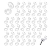 120 Pezzi Tappi Coprivite Incernierato in Plastica Copri Viti Bianco Tappi a Vite Piega per M4-6 Viti Ripiegabile Coprivite per Mobili