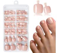 120 Pezzi Unghie Dei Piedi a Pressione Color Pelle, Unghie Dei Piedi Artificiali