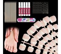 120 Pezzi Unghie Finte Piedi, Fake Nails Tips Piedi per DIY Nail, Francese Della False Toenail, Copertura Completa Unghie Per Manicure Salon Decor