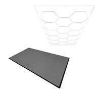 120 piastrelle modulari Grigie + 14 luci LED esagonali 6500K e bordi.