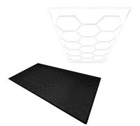 120 piastrelle modulari Nere + 14 luci LED esagonali 6500K e bordi.