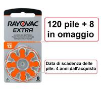 120 batterie pile RAYOVAC EXTRA 13 per protesi acustiche apparecchi acustici