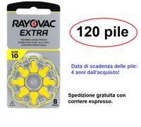 80 pile batterie RAYOVAC Extra 10 PR70 per apparecchi acustici