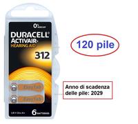 180 Pile batterie per apparecchi acustici DURACELL ACTIVAIR mod 312 marroni PR41