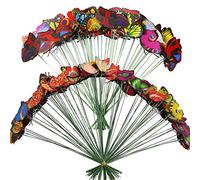 120 Pz Farfalle da Giardino Colorato Terrazza Ornamenti, Allazone 2 Taglia Terrazza Ornamenti su Bastoni per Yard Patio Lawn Outdoor Farfalle Decorazione