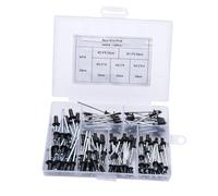 120 Pz / Set RIVETTI in ALLUMINIO APERTI FLANGIA GRANDE LUNGHEZZA RIVETTO CIECO