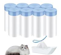 120 sacchetti per lettiera per gatti, 8 rotoli di sacchi della spazzatura con maniglia da 45 x 50 cm, lettiera autopulente per gatti con fasce elastiche, sacchetti per lettiera per gatti, sacchetti