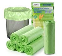 120 sacchetti per rifiuti biologici da 10 l, sacchetti per rifiuti compostabili, per cucina e ufficio, 45 x 50 cm, verde
