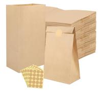 120 Sacchettini Compleanno Bambini, 24 x 13 x 8 cm Sacchetti Regalo Marroni Buste Regalo in Carta Kraft Sacchetti Regalo Compleanno Bambini per Baby Shower, Matrimonio, Festa