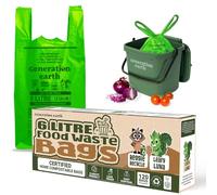120 sacchi 6L | Fodere caddy compostabili per rifiuti alimentari amido di mais | Sacchetti della spazzatura biodegradabili al 100% | Fodere per bidoni caddy | Generation earth