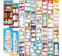 120 Segnalibri Traccia Libri, 30 Disegni di Libreria Doppia Faccia, Marcatori di Pagina di Lettura, Segnalibri Lista di Lettura per Bambini, Adulti, Studenti, Amanti dei Libri (6 cm x 15,5 cm)