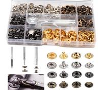 120 Set Bottoni Automatici a Pressione, 12,5 mm Bottoni a Pressione con Attrezzi Di Fissaggio Borchie per Tessuti per Cuoio Camicia Zaini Cappello Borsa Cinture Pelle Fai da Te