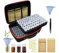 120 Slot Contenitore per Semi Portatile Conservazione dei Semi | con 120 Etichette Adesivi + 20 Pacchetti di Semi in Carta Kraft + 1 Imbuti +1 Pinzetta, per Perline,Accessori Artigianali