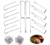 120 spilli - 4,6 cm a forma di U e 4,3 cm a forma di M, aghi per felce per piante da interno, ghirlande di paglia, aghi per bricolage, spille, composizioni floreali per vacanze, progetti fai da te