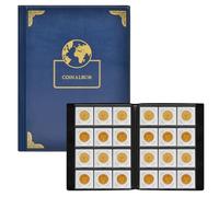 120 tasche per moneta Flip album di monete da 2 x 2 pollici di archiviazione libri per moneta cartone collezione titolare, album da collezione collezione di libri accessori per collezionisti - blu