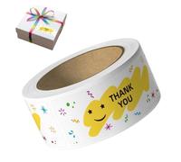 120 Thank You Stickers Rectangle Self Adhesive Packaging Labels Roll