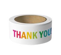 120 Thank You Stickers Rectangle Self Adhesive Packaging Labels Roll