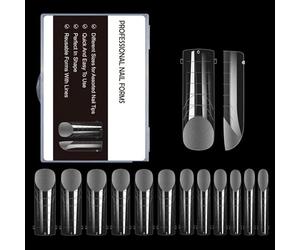120 trasparente copertura Duals Nail forma gel UV acrilico stampo per nail art punta artificiale con per estensione Duals Forms stampo per UV per dita dei piedi