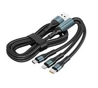 120 W Câble de charge multiple USB-C/USB-C/Micro [2 m], câble de charge rapide 3 en 1, compatibile avec iPhone et Galaxy (PD)