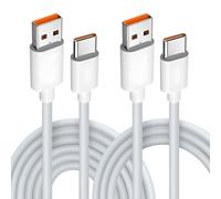 120 W Cavo USB Tipo C (2 Pack 1 M+2 M) per Xiaomi Mi14 14 Ultra 13 Pro 12 12T 11, Ricarica Rapida USB a USB C Cavo 6A per Redmi K60 Ultra Note 13 12 Pro+ 5G 11, Black Shark 5 4, Poco F6 F5 F4 F4 F4 GT