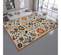 120 x 170 cm Tappeto Salotto Lavabile - Tradizione Arte Popolare Uccelli Fiori Stampati Non Scolorisce Antiscivolo Camera da Letto Pelo Corto Tappeti per Sala da Pranzo Ufficio Corridoio, Rosso