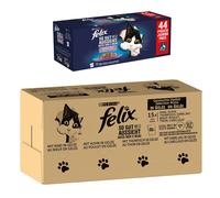 120 x 80 g / 85 g Felix + 44 x 85 g Felix Umido in gelatina gratis! - Le Ghiottonerie Selezione mista (Manzo, Pollo, Merluzzo, Tonno) + 44 x 85 g Pollo, Manzo, Tonno, Salmone