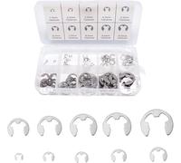 120 x anello a clip in acciaio inox, anello interno a cerchio e clip anello, anelli di tenuta a clip E, in acciaio, 10 misure, pulsante a pressione interna