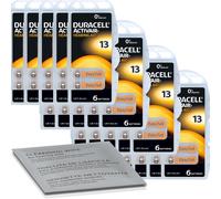120 x batteria per apparecchi acustici Duracell Activair 13 arancione (20 x 6...
