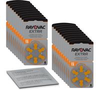 120 x batteria per apparecchi acustici Rayovac Extra Advanced arancione P13, ...
