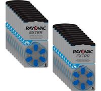 60 pile batterie per apparecchi acustici RAYOVAC EXTRA 675 blu PR44