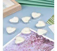 120 x Candele Bianche In Cera a Forma Di Cuore Profumate Confezione Amore Regalo