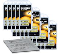 120 x Duracell Activair 10 giallo batteria per apparecchi acustici (blister 2...