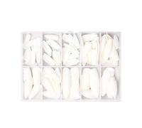 120 x scatola di colore solido finto chiodo stampa mandorla sulle unghie unghie unghie artificiali con copertine complete di bastone su unghie per manicure