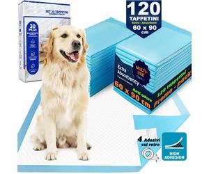 120 x Traversine per Cani tappetini igienici con adesivi Super assorbenti 60x90