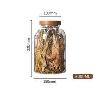 1200-3000ml Grande Capacità Vetro Sigillato Jar Coperchio Legno Cover Caffè Bean