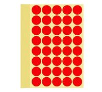 1200 adesivi per punti adesivi, 25 mm, rotondi, codice colore, etichette autoadesive per scrivere e fai da te, Red Stickers Round Color Coding Labels (rosso, 2,5 cm)