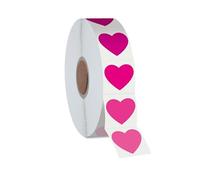 1200 adesivi rosa a forma di cuore, 10 etichette autoadesive con disegni rosa sfumati con linea di perforazione in rotolo, da utilizzare per San Valentino, grafici premio