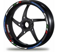 1200 Ducati Multistrada Decalcomanie Ruote Moto Cerchi Adesivi Strisce Blu Bi...