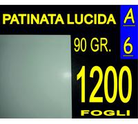 1200 FF Carta 90g fotografica PATINATA lucida stampante laser A6 14.8X10.5CM