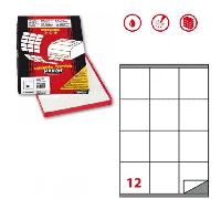 etichette adesive c/515 - in carta - permanenti - 70 x 72 mm - 12 et/fg - 100 fogli - bianco - markin