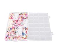 1200 perline per creare gioielli senza foro, perline artigianali in plastica assortite per braccialetti e collane fai da te, perline distanziali dai colori vivaci con scatola per l