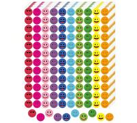 1200 pezzi (10 fogli)/set Adesivi per incentivare il comportamento scolastico, Adesivi graffiti con faccia sorridente felice autoadesivi, Etichette adesive circolari colorate come ricompensa, 10 stili