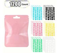 1200 pezzi Adesivi a forma di stella per il viso, colori pastello carini e colorati, adesivi d'amore per proteggere e curare, marchi popolari, perfetti per macchie, patch quasi invisibili per tutti i 
